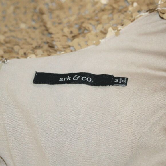 Ark & Co. Gold Co Short Cocktail Sequin Dress Size Medium - Picture 9 of 9